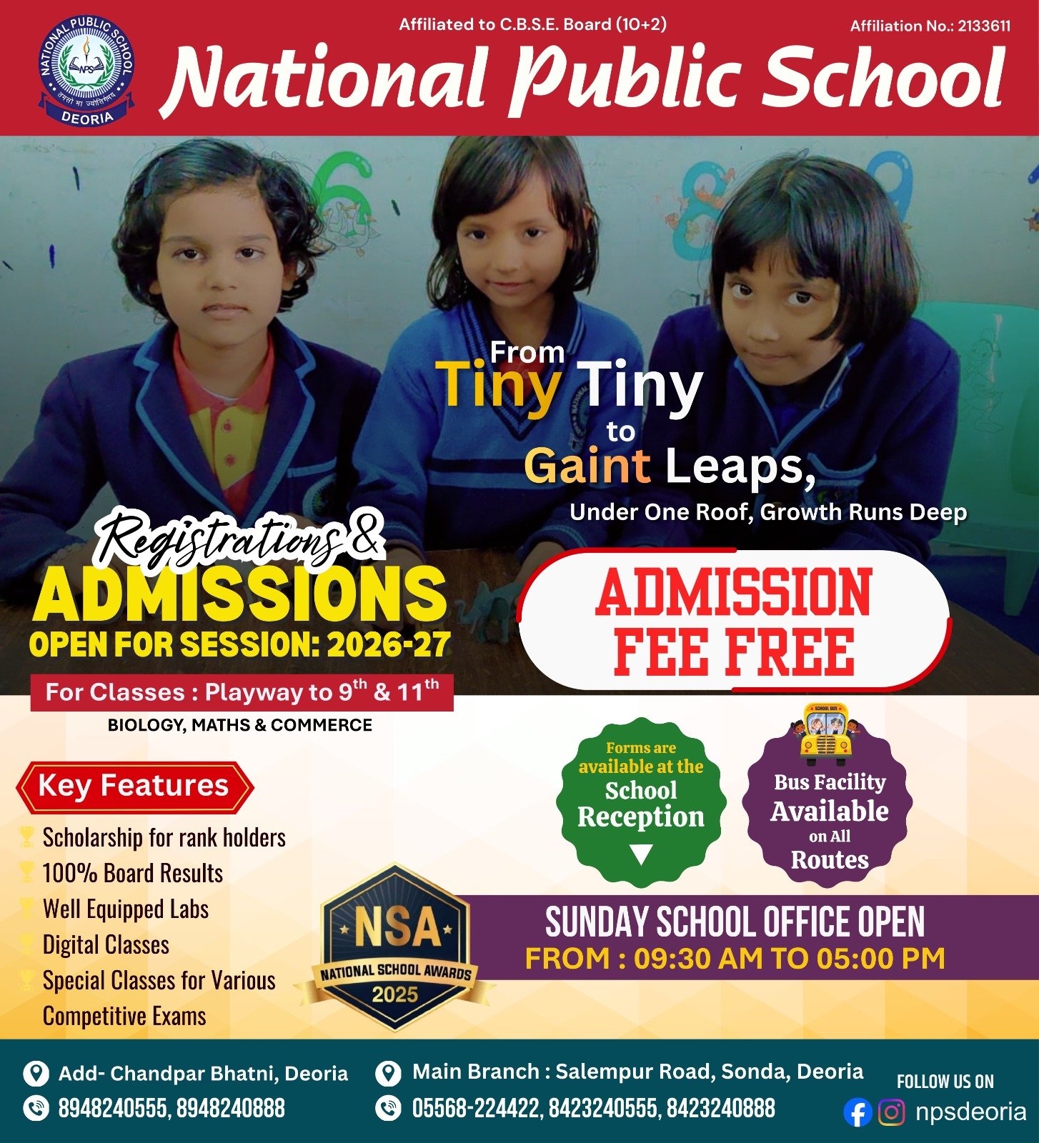NPS Admission Notice